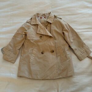 Girls Zara Tan Double-Breasted Trench